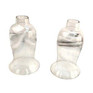 Clear Glass Bell-Shaped Cloche Dome Set Lamp Bulb Covers For Display & Home Déco